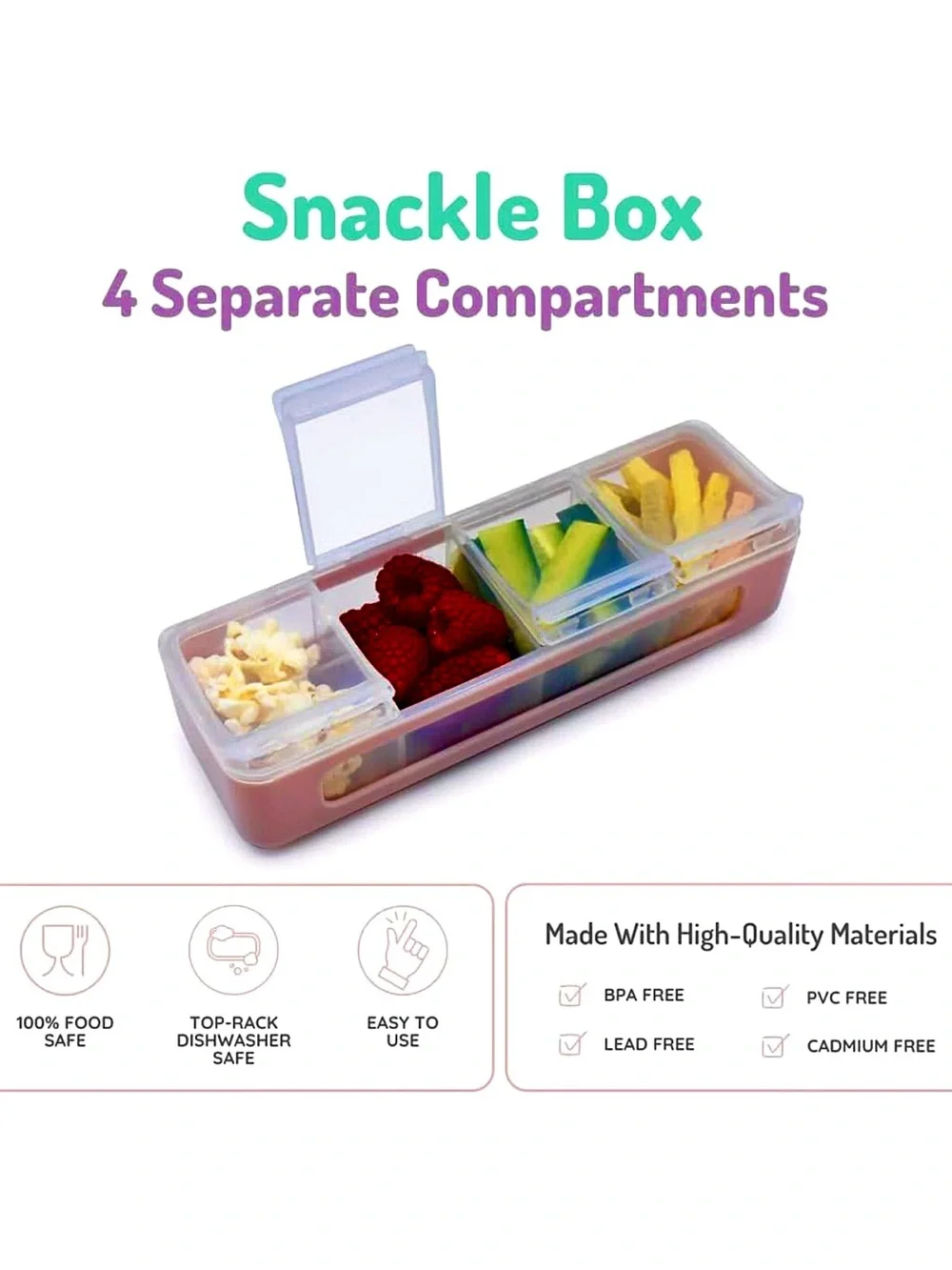 Melii Spin Snack Container & Snackle Box Combo Set Berry Color
